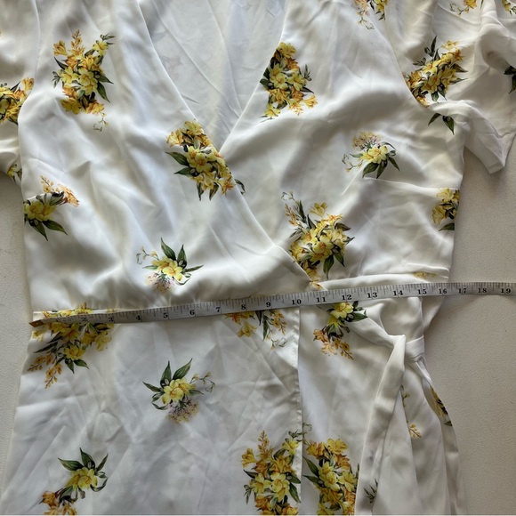 SHOW ME YOUR MUMU Andrea Wrap Dress in Sunny Side Yellow Floral Print - Picture 9 of 10